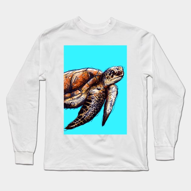 Green Sea Turtle Long Sleeve T-Shirt by JuicyCreations